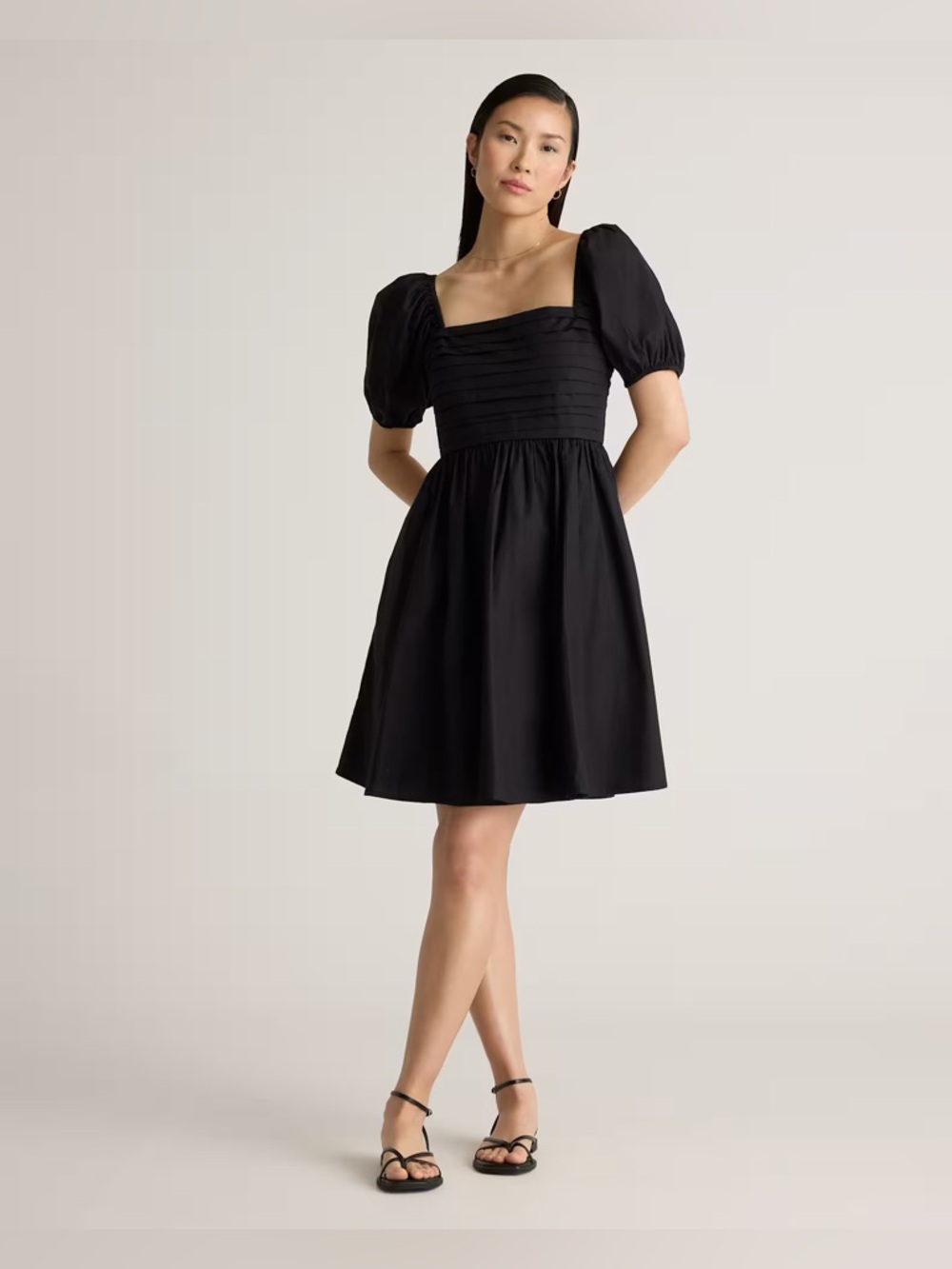 NWT Quince 100% Organic Cotton Ruched Mini Dress // Size L